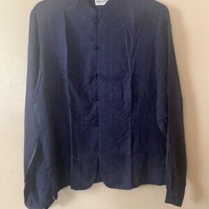 Adrian Jordan Long Sleeves Button Down Purple Blouse Size L NWOT